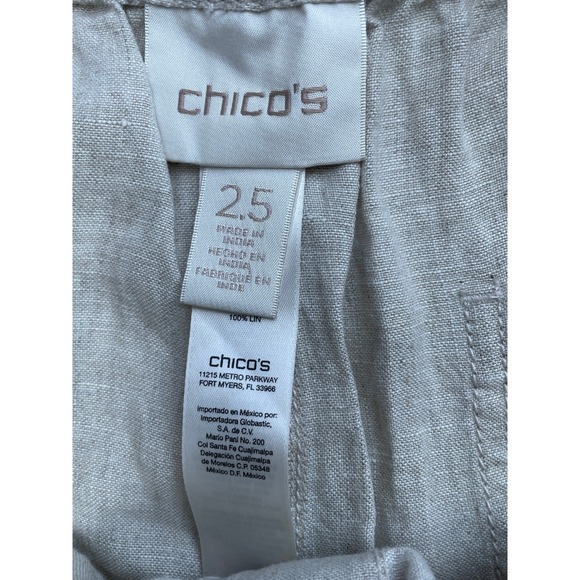 Chicos Women's Size 2.5 14 Linen Pants Wide Leg Casual Beach Boho - Picture 2 of 7
